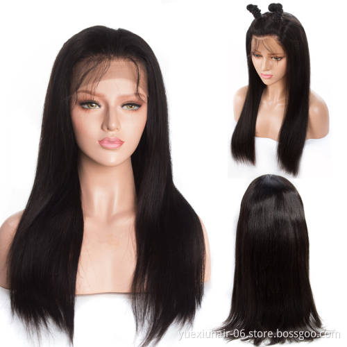 Natural Color Straight 13x4 Lace Frontal Human Hair Wig 150% Density Pre-Plucked Brazilian Virgin Hair Lace Front Wigs Vendor
